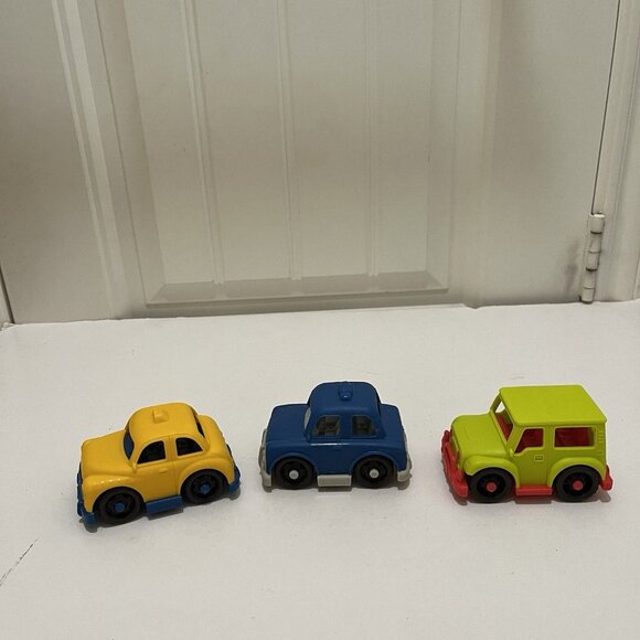 Just B Toys Happy Cruisers Mini Cars Vehicle Lot of 3 Battat Green Blue Yellow - Picture 4 of 10